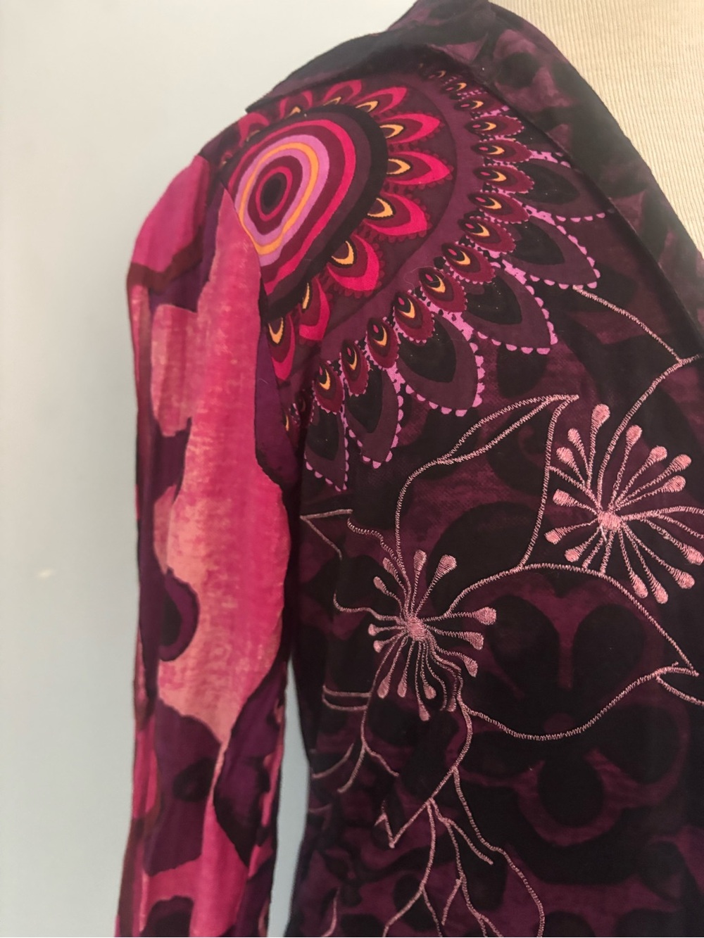 Desigual Purple and Pink Mixed-Print Button Down Shirt - Picture 3 of 7